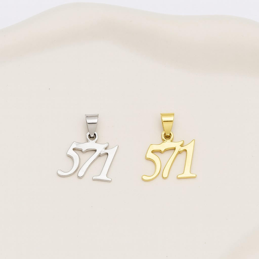 Anhänger „571“ aus 925 Sterling Silber / Gold (vergoldet)