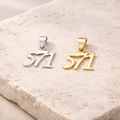 Anhänger „571“ aus 925 Sterling Silber / Gold (vergoldet)