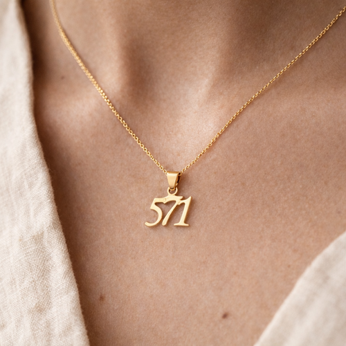 Anhänger „571“ aus 925 Sterling Silber / Gold (vergoldet)