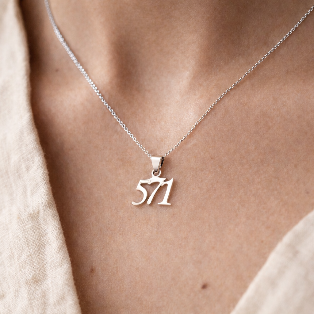 Anhänger „571“ aus 925 Sterling Silber / Gold (vergoldet)