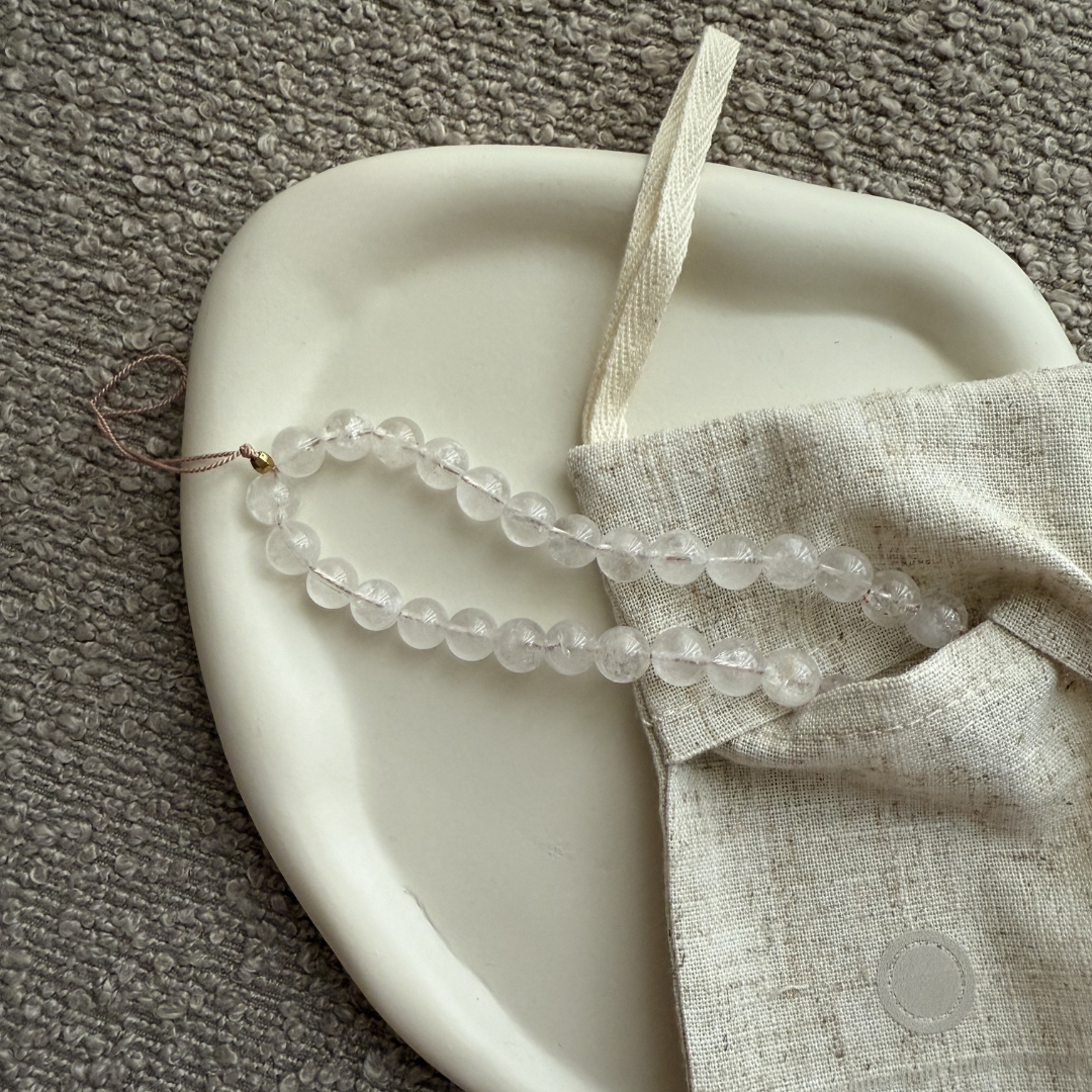 Handykette "Gebtskette 33" aus Bergkristall und Mondstein ◎ (handmade)